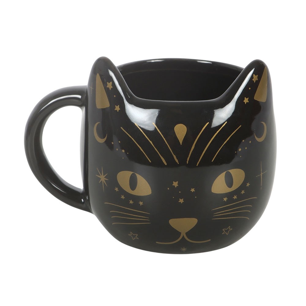 Something Different - Magick Black Cat Face Mok/beker - Zwart